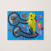 Puzzles Happy Birthday Guitar Music Cupcake Legpuzzel (Horizontaal)