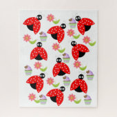 Puzzles Happy Birthday Lady Bug Cupcake Legpuzzel (Verticaal)