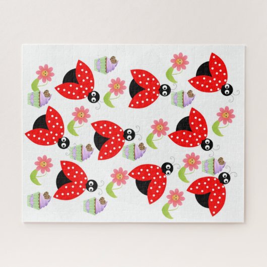 Puzzles Happy Birthday Lady Bug Cupcake Legpuzzel (Horizontaal)