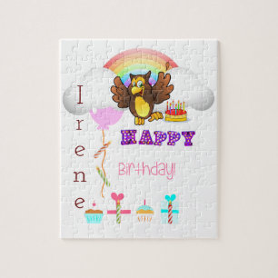 Puzzles Happy Birthday Owl Cupcake Legpuzzel