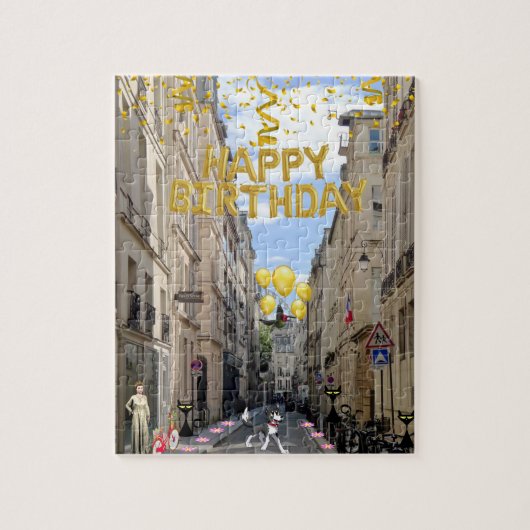 Puzzles Happy Birthday Paris Frankrijk Vrouw Flora Legpuzzel (Verticaal)