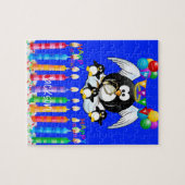 Puzzles Happy Birthday Penguin Cake Balloons Legpuzzel (Horizontaal)