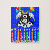 Puzzles Happy Birthday Penguin Cake Balloons Legpuzzel (Verticaal)