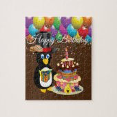 Puzzles Happy Birthday Penguin Cake Legpuzzel (Verticaal)