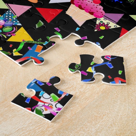 Puzzles Happy Birthday Penguin Cupcake Legpuzzel (Zijkant)