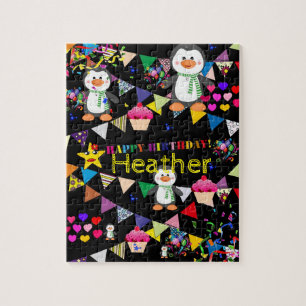 Puzzles Happy Birthday Penguin Cupcake Legpuzzel