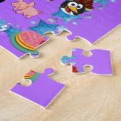 Puzzles Happy Birthday Penguin Pink Pigs Legpuzzel (Zijkant)