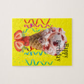 Puzzles Happy Birthday Strawberry Ice Cream Legpuzzel (Horizontaal)