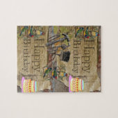 Puzzles Happy Birthday Tools Cake Birds Vintage Legpuzzel (Horizontaal)