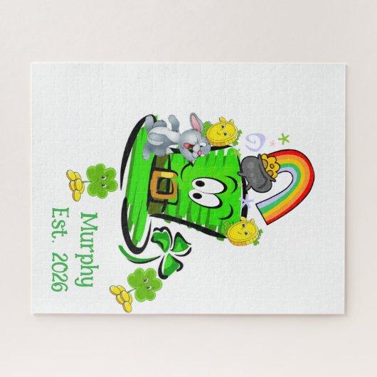 Puzzles Happy St. Patrick's Day Rabbit Legpuzzel (Horizontaal)