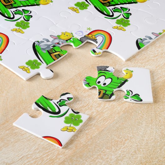 Puzzles Happy St. Patrick's Day Rabbit Legpuzzel (Zijkant)