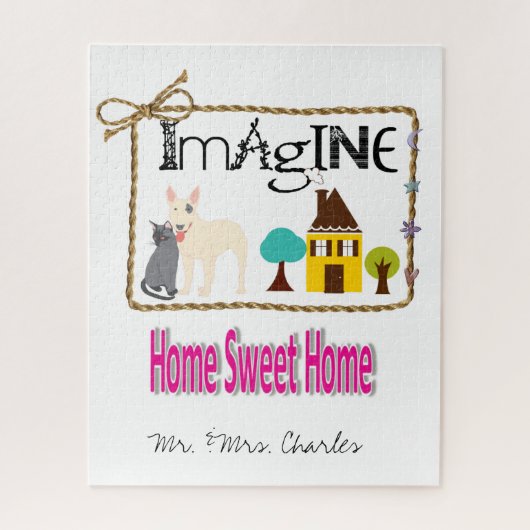 Puzzles Home Sweet Home, Dog Cat House Legpuzzel (Verticaal)