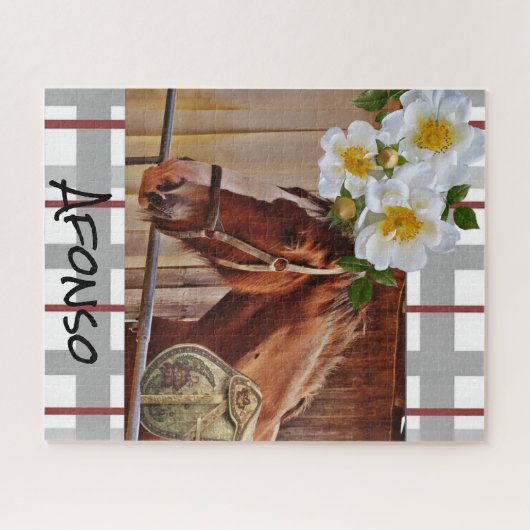 Puzzles Horse Floral Legpuzzel (Horizontaal)