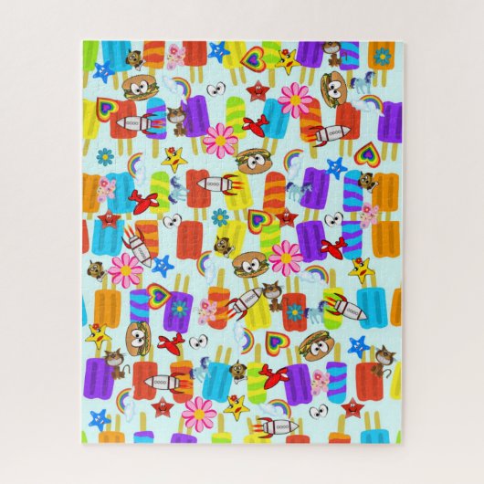 Puzzles Ice Cream Hamburger Stars Legpuzzel (Verticaal)