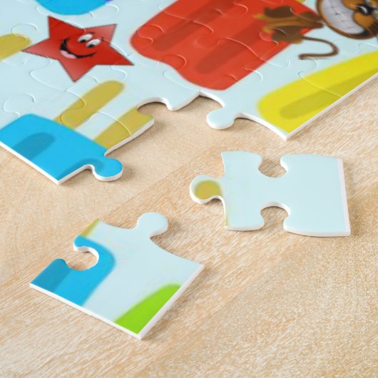 Puzzles Ice Cream Hamburger Stars Legpuzzel (Zijkant)