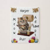 Puzzles Kitten Cat Condo Yarn Meow adopteren Legpuzzel (Verticaal)