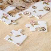 Puzzles Kitten Roze Roses Floral Legpuzzel (Zijkant)