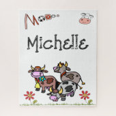 Puzzles Koeien Moo Floral Legpuzzel (Verticaal)