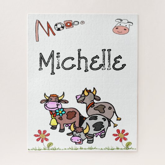 Puzzles Koeien Moo Floral Legpuzzel (Verticaal)