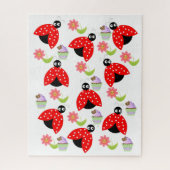 Puzzles Lady Bugs Floral Cupcake Birthday Legpuzzel (Verticaal)