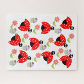 Puzzles Lady Bugs Floral Cupcake Birthday Legpuzzel (Horizontaal)