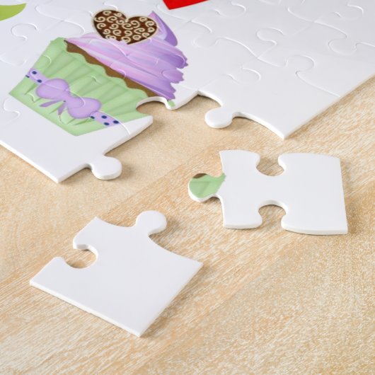 Puzzles Lady Bugs Floral Cupcake Birthday Legpuzzel (Zijkant)