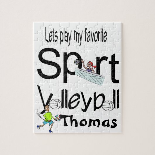 Puzzles Laten we onze favoriete sport Volleyball s Legpuzzel (Verticaal)