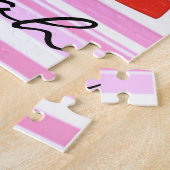 Puzzles Makeup roze & White Stripe Legpuzzel (Zijkant)