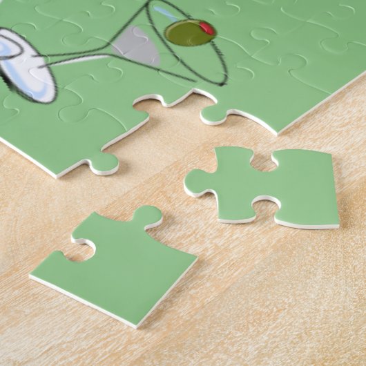 Puzzles Martini Glasses Green Legpuzzel (Zijkant)