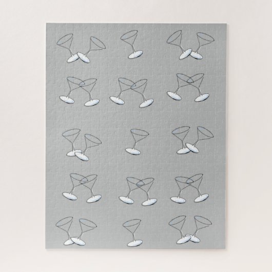 Puzzles Martini Glasses Grey Legpuzzel (Verticaal)