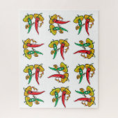 Puzzles Mexicaanse rode groene paprika's Legpuzzel (Verticaal)