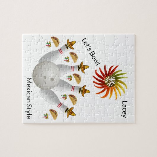 Puzzles Mexican Hot Peppers Bowling Ball Pins Legpuzzel (Horizontaal)