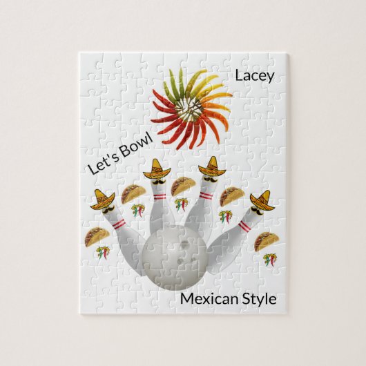 Puzzles Mexican Hot Peppers Bowling Ball Pins Legpuzzel (Verticaal)