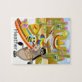 Puzzles Mexican Man Donkey Sombrero Floral Legpuzzel (Horizontaal)