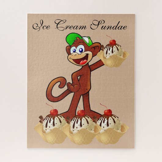 Puzzles Monkey Ice Cream Sundae Legpuzzel (Verticaal)