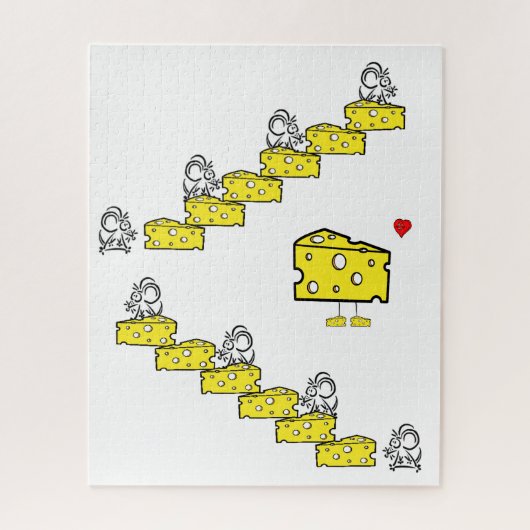 Puzzles Mouse Cheese Cheesy Love Heart Legpuzzel (Verticaal)