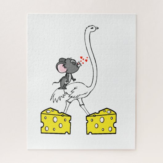 Puzzles Mouse Cheese Ostrich Legpuzzel (Verticaal)