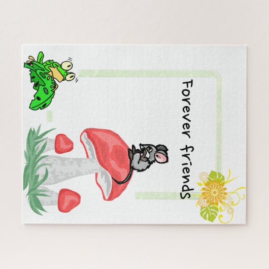 Puzzles Mouse Kikker Friends Mushroom Legpuzzel (Horizontaal)