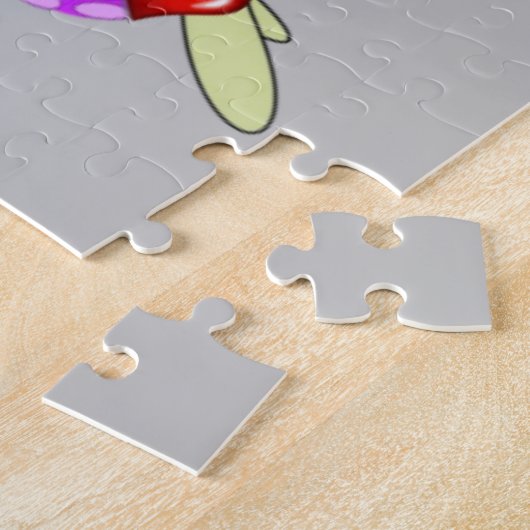 Puzzles Octopus Love Red Hearts Legpuzzel (Zijkant)