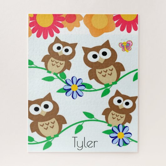 Puzzles Owls Floral Legpuzzel (Verticaal)