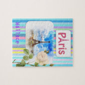 Puzzles Paris France Floral Stripe Legpuzzel (Horizontaal)