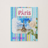 Puzzles Paris France Floral Stripe Legpuzzel (Verticaal)