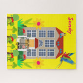 Puzzles Park House Dog Floral Legpuzzel (Horizontaal)