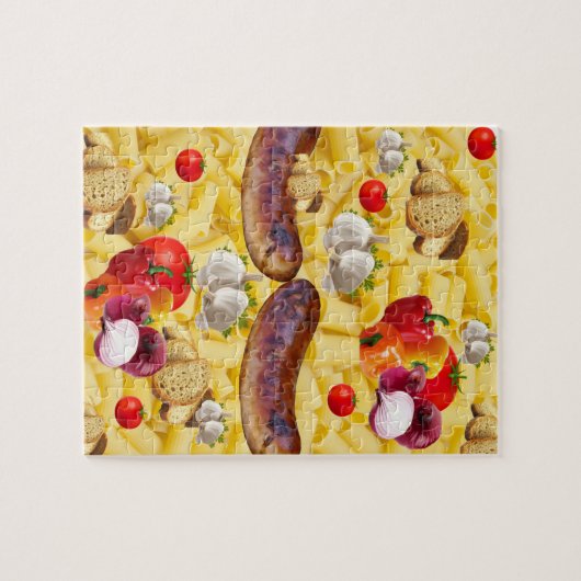 Puzzles Pasta Penguin Bread Tomato Legpuzzel (Horizontaal)