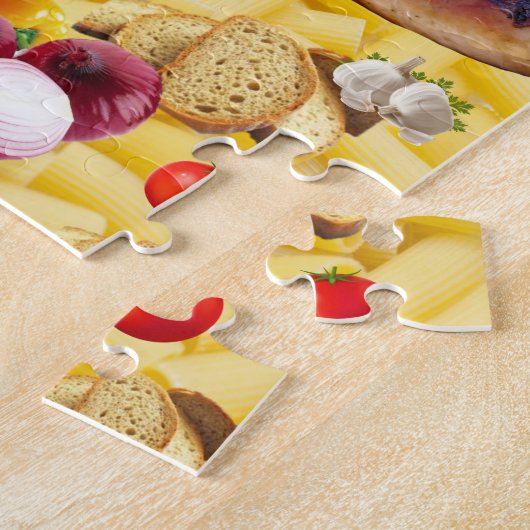 Puzzles Pasta Penguin Bread Tomato Legpuzzel (Zijkant)