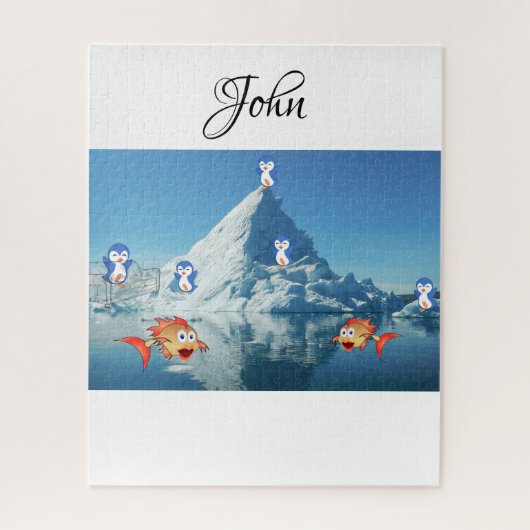 Puzzles Penguin Fish Happy Valentijn Legpuzzel (Verticaal)