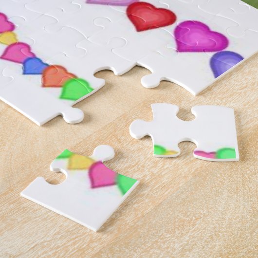 Puzzles Penguin Hearts Happy Valentijn Legpuzzel (Zijkant)