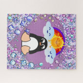 Puzzles Penguin Rainbow Harten dienste van Happy V Legpuzzel (Horizontaal)