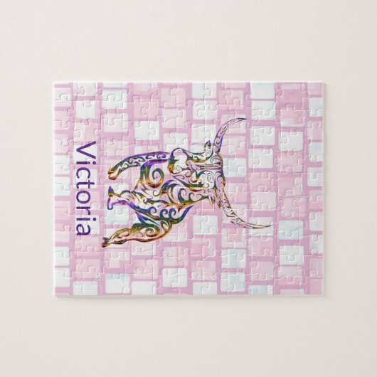 Puzzles Pink Brick Colorful Bull Legpuzzel (Horizontaal)