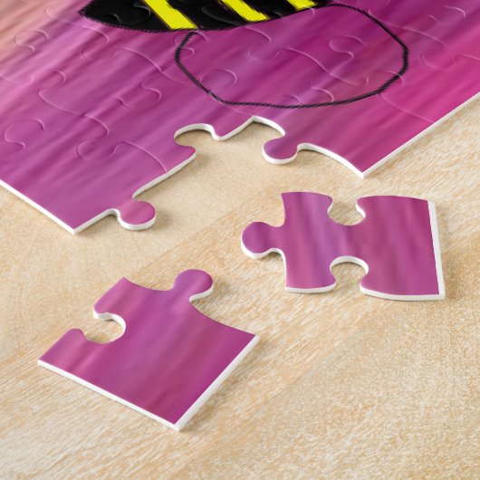 Puzzles Pink Floral Bumblebee Legpuzzel (Zijkant)